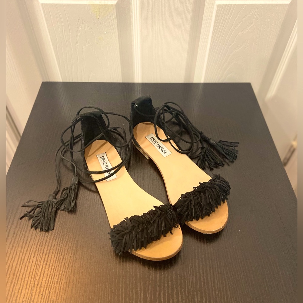 Steve Madden Black Suede Sandal